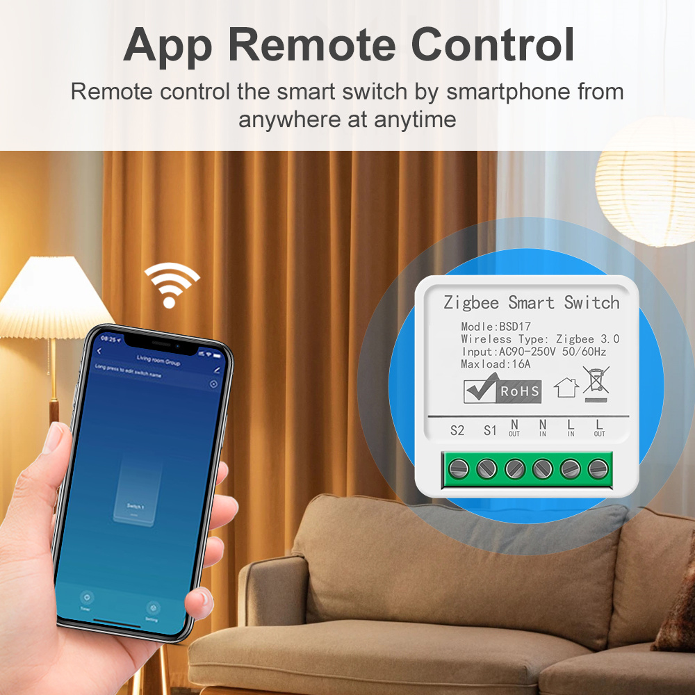 Sakelar Lampu Pintar 16A ZigBe - Smart Home Automation Diy ulasan dan harga