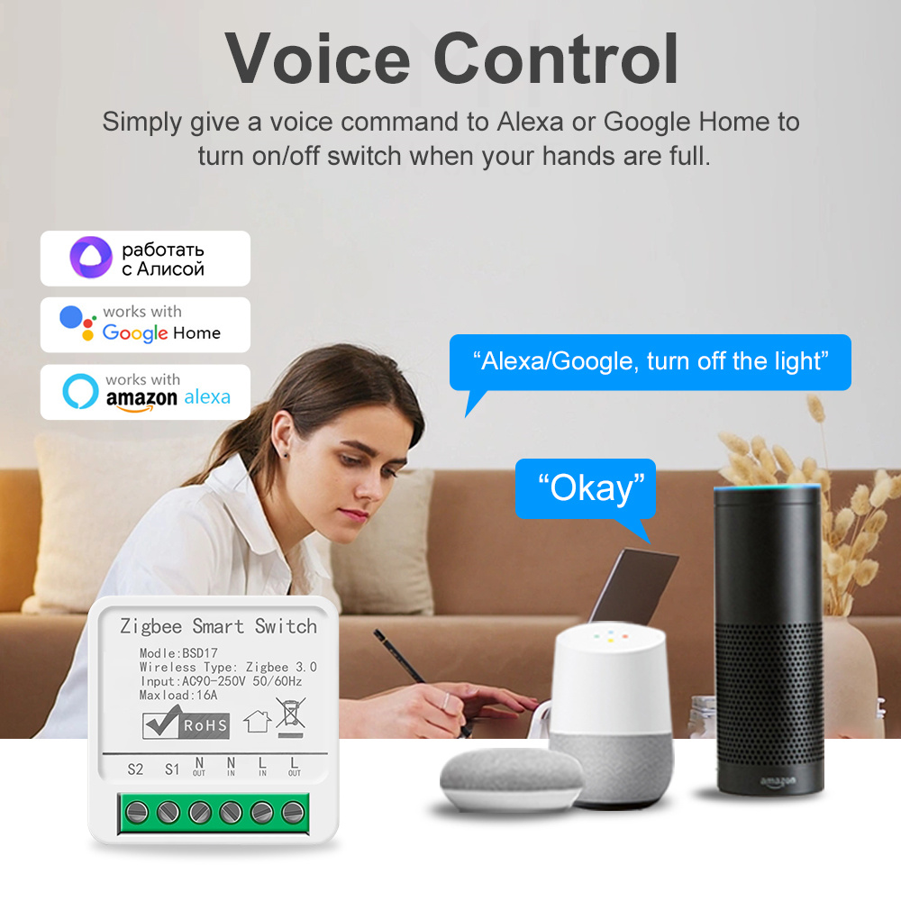 Sakelar Lampu Pintar 16A ZigBe - Smart Home Automation Diy ulasan dan harga