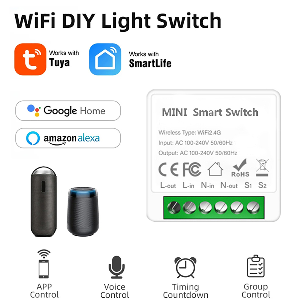 Kontrol 2 Arah Tuya Mini 16A W - Smart Home Automation Diy ulasan dan harga