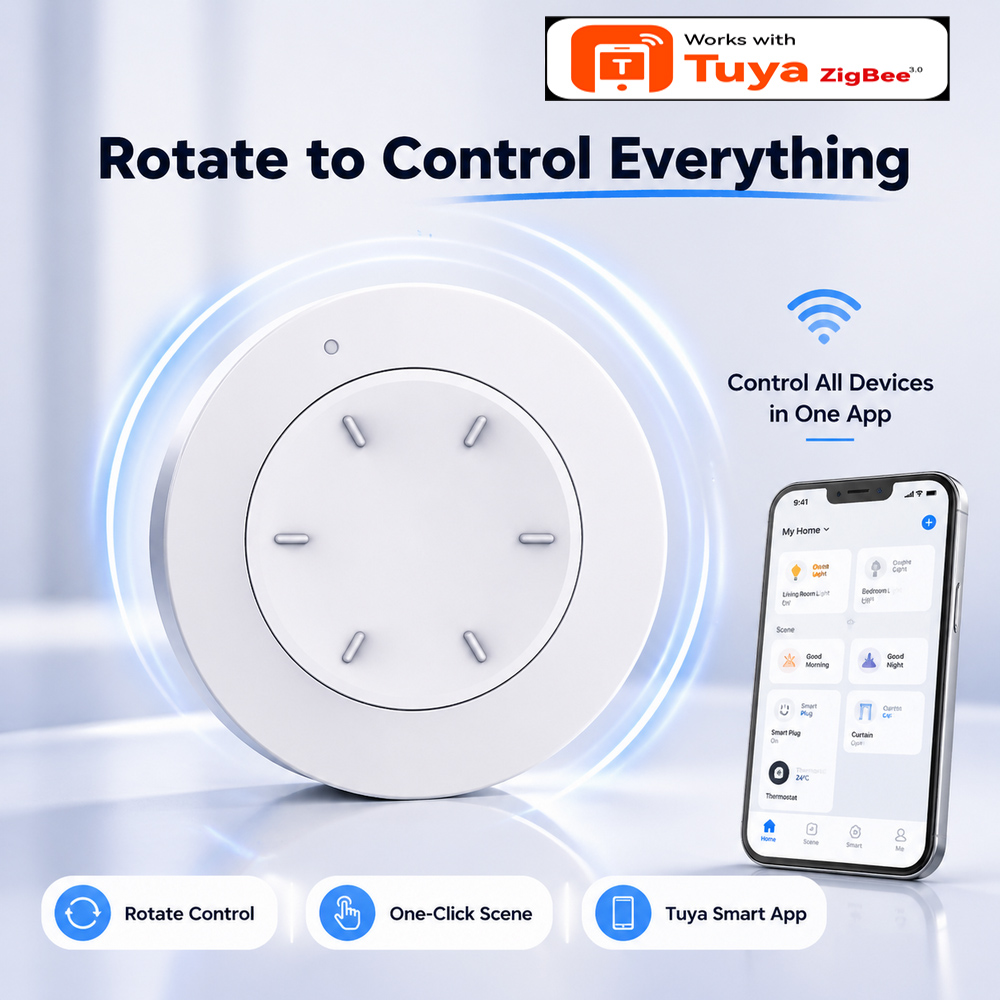 Sakelar Kenop ZigBee Pintar Be - Home Automation Ideas ulasan dan harga