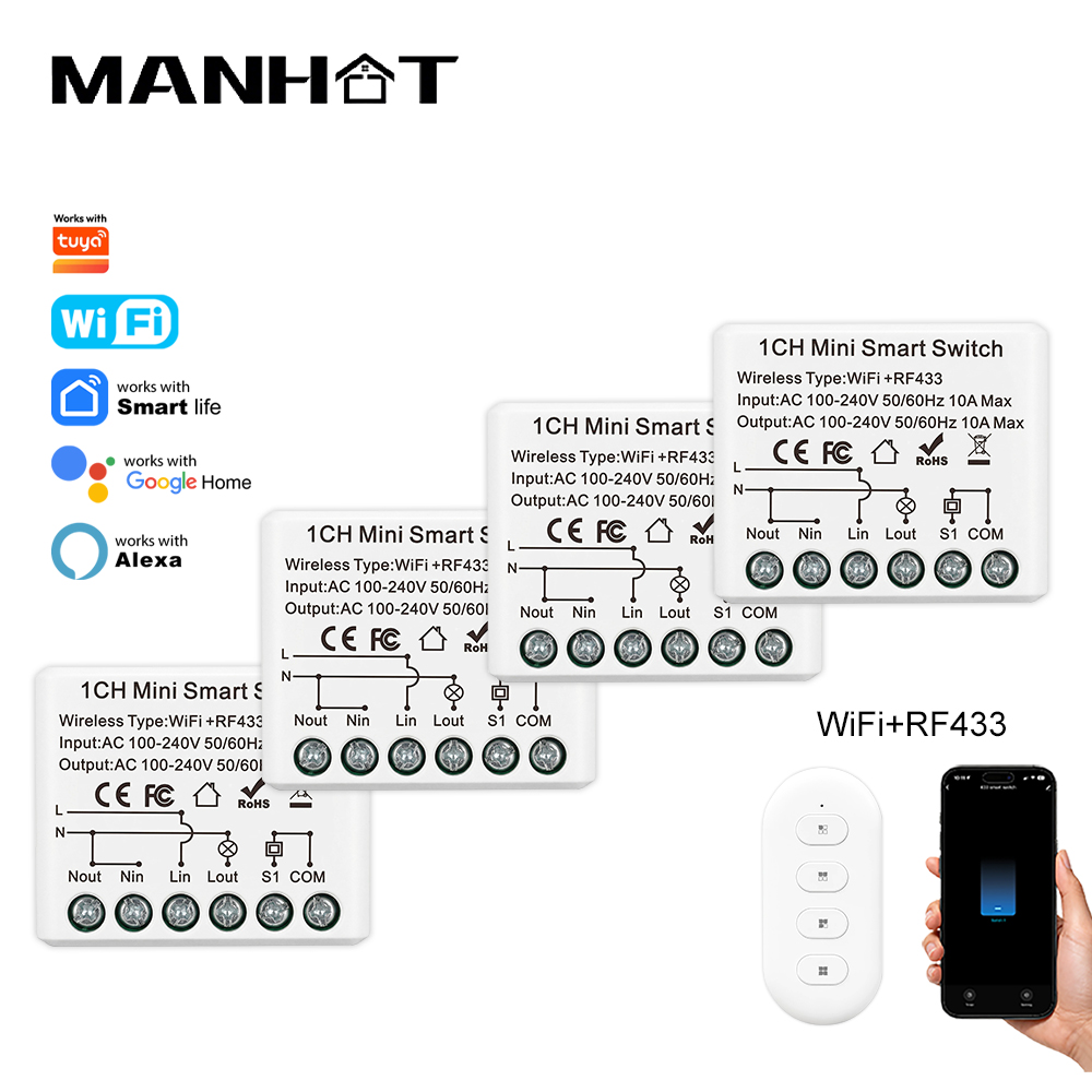 10A Mini WIFI Smart Switch RF4 - Home Automation Ideas ulasan dan harga